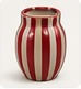 Striped red and white vase